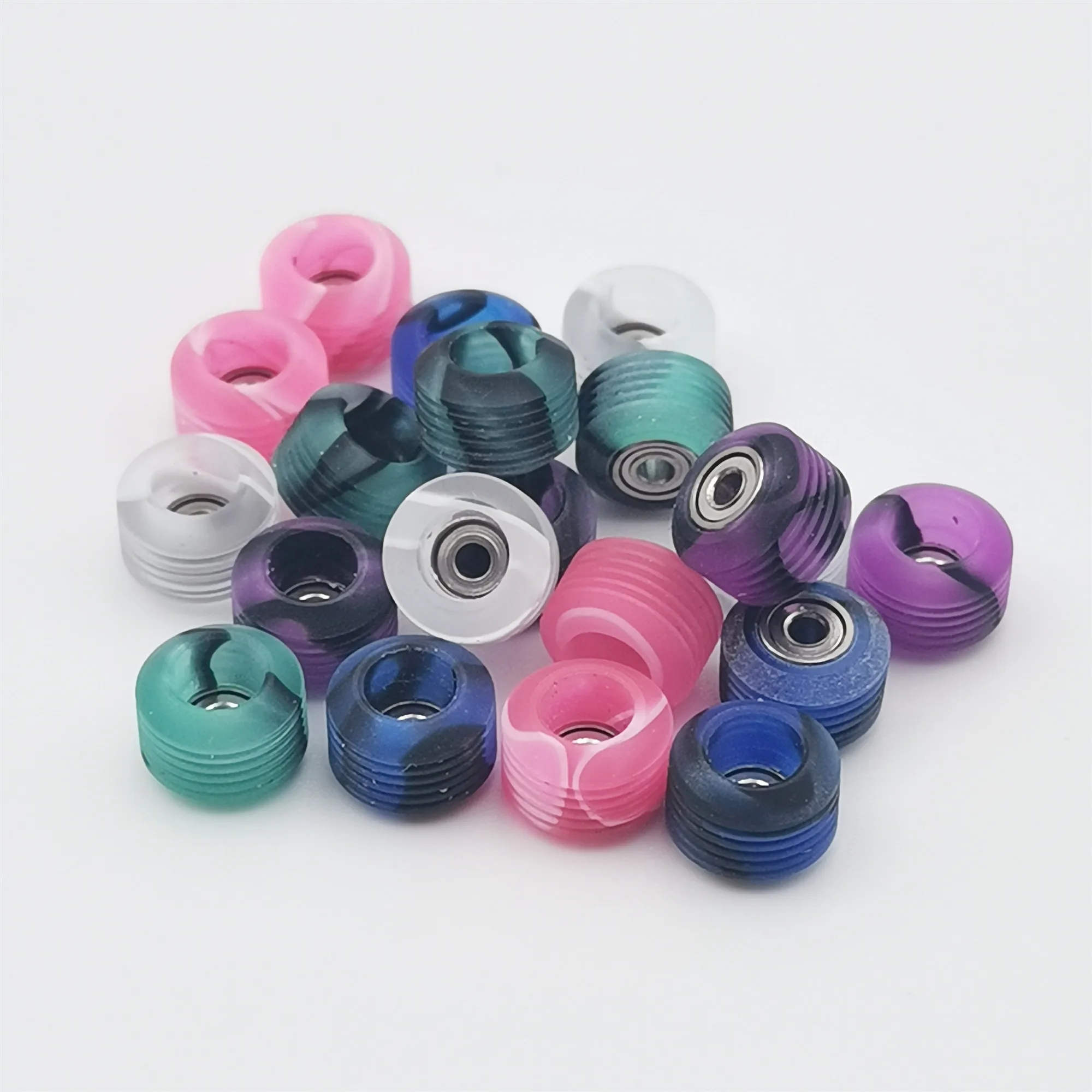 New Fingerboard Wheels for Professional Finger Skateboard Swirl Color with Hign Speed Bearing