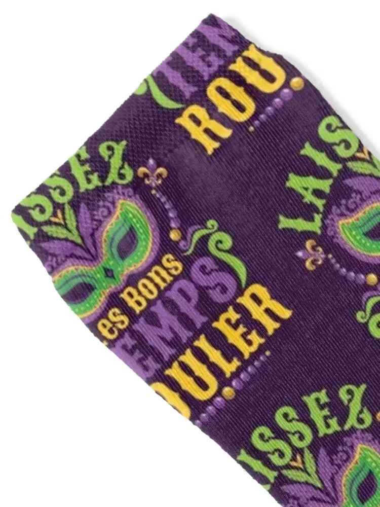 Laissez Les Bons Temps Rouler Mardi Gras Let The Good Times Roll Socks Stockings funny gift Male Socks Women's