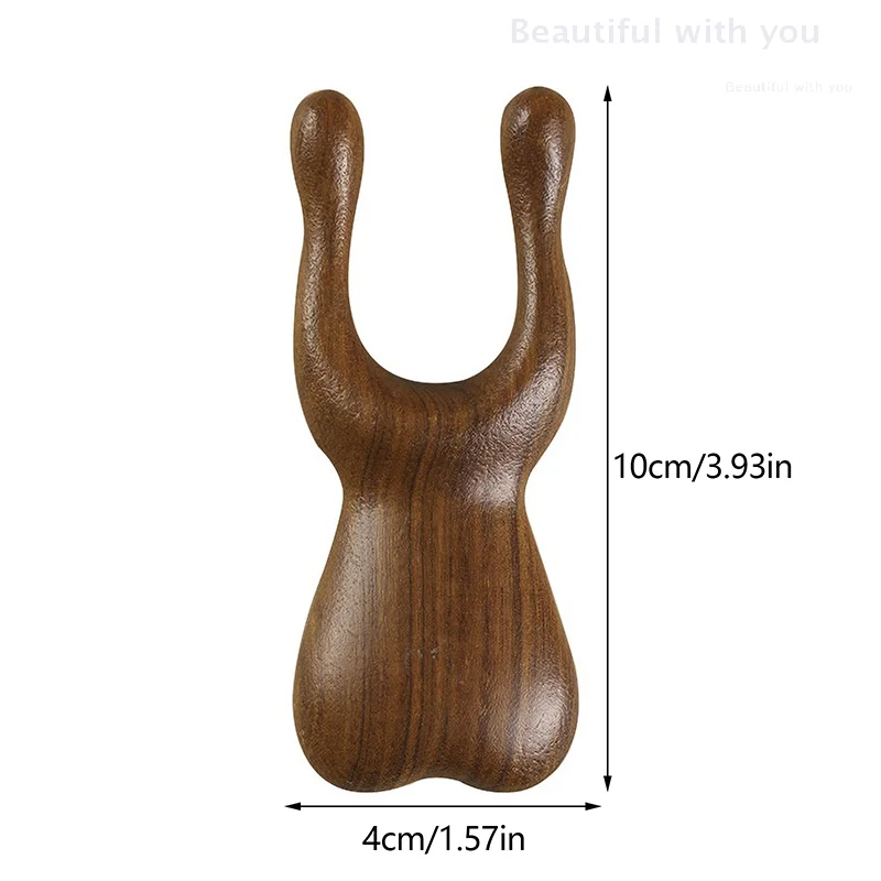 Natural Sandalwood Nose Massager Promote Blood Circulation Trigger Point Therapy Pedicure Gua Sha Board Nose Lifting Massager image 6