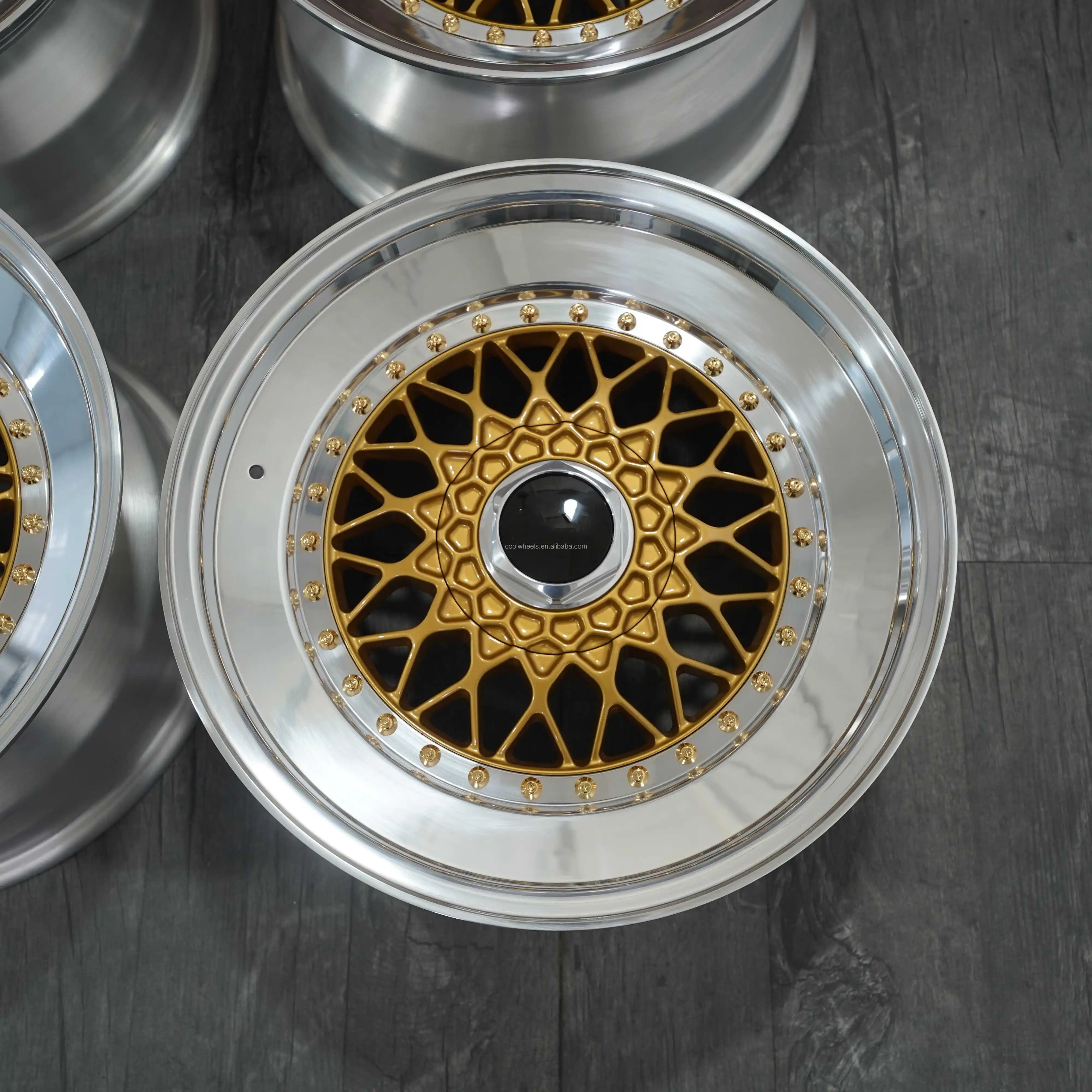 RS مزورة 3 قطعة 5X120 لسيارات BMW E30 M3 E60 E24 M6 E36 F82 E46 F82 ثلاثية الخطوة عجلات الشفاه 15 16 17 بوصة حافة سيارة مصنوعة من خليط معدني مخصص #6