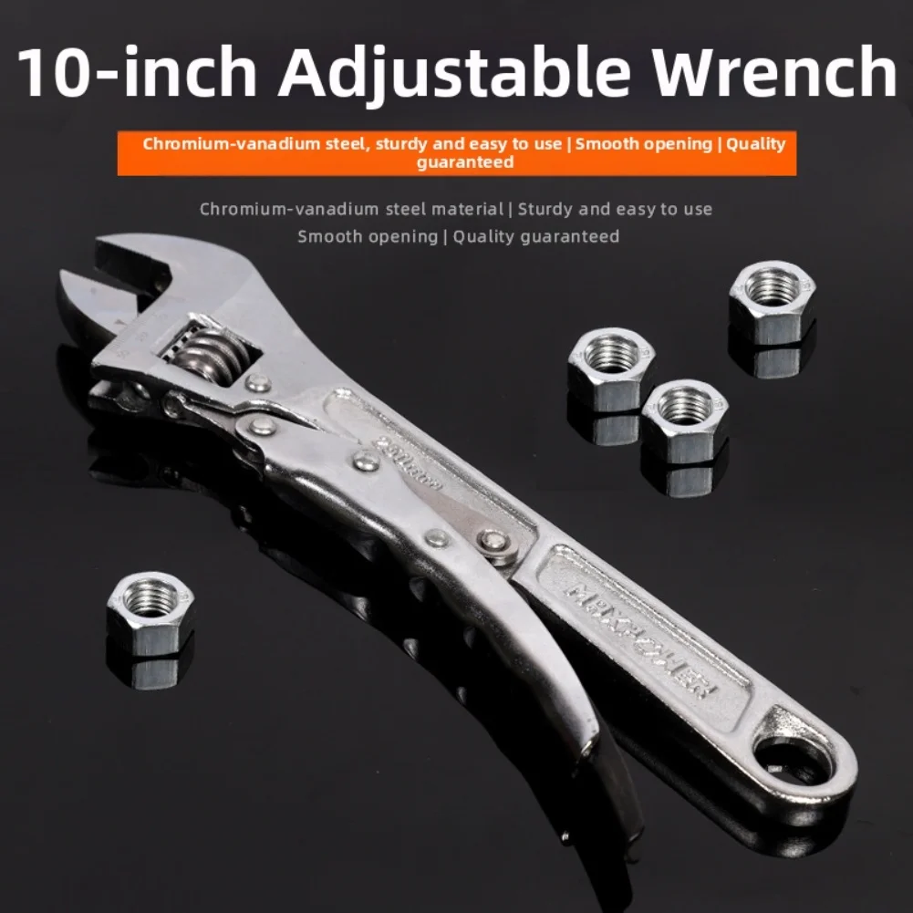 

10-inch Adjustable Wrench Quick-Release Heavy-duty Adjustable Wrench Wide Mouth Small Spanner Wrenches For Auto & Plumbing