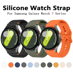 Correa de silicona para reloj Samsung Galaxy 7 FE 6 5 4, banda de 44mm y 40mm/Galaxy Watch 6, bandas clásicas de 47mm y 43mm