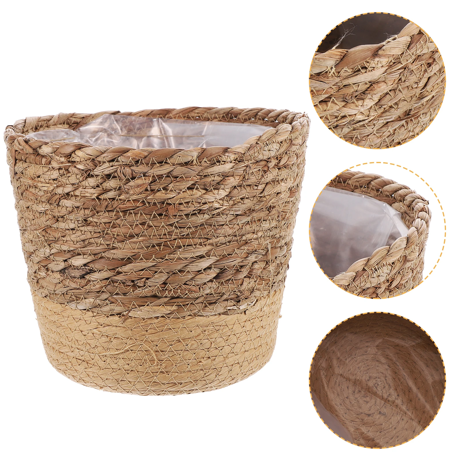 

Woven Flower Rattan Planter Seagrass Planter Basket Basket Seagrass Storage Indoor Plants Decorative Practical