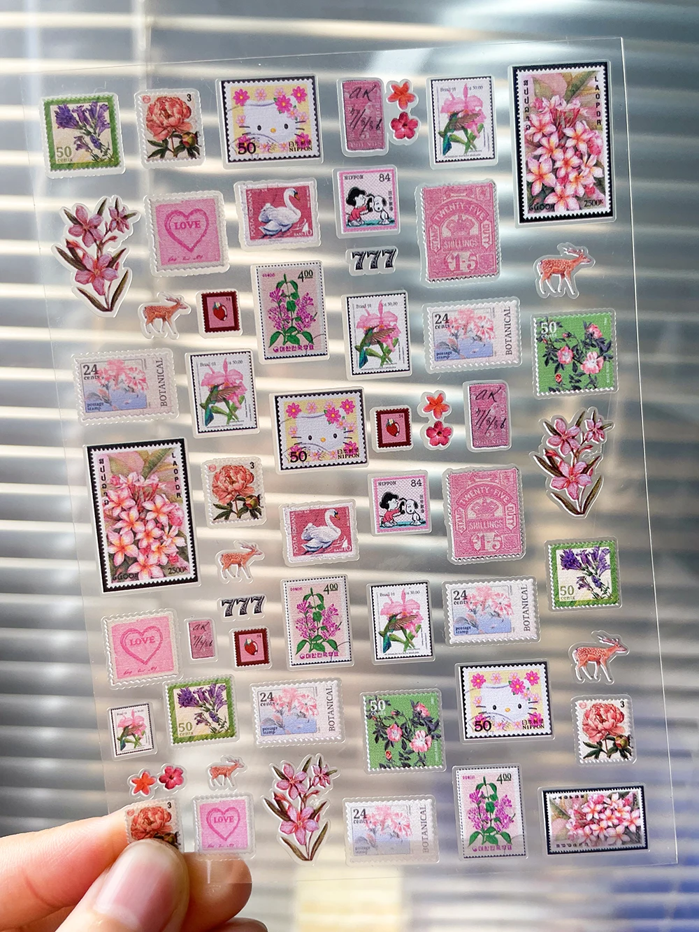 

Kawaii Cute KT CAT Nail Art Stickers Stamp Retro Series Pvc Transparent Waterproof Scrapbooking Journal Room Water Cup Stickers