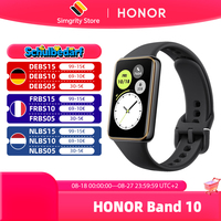 HONOR Band 10 Smart Wearables,1.57 Inch AMOLED Fitness Tracker, SpO2 Heart Rate, 96 Movement Types, 5ATM Waterproof, 14 Days Battery, Black