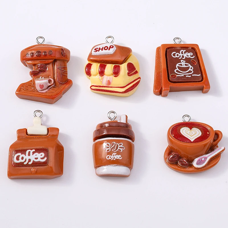

Duarte 20Pcs/Lot Cute Resin Drink Coffee Charms Pendants for Jewelry Making Drop Earrings Necklaces Bracelet DIY Crafts Supplies