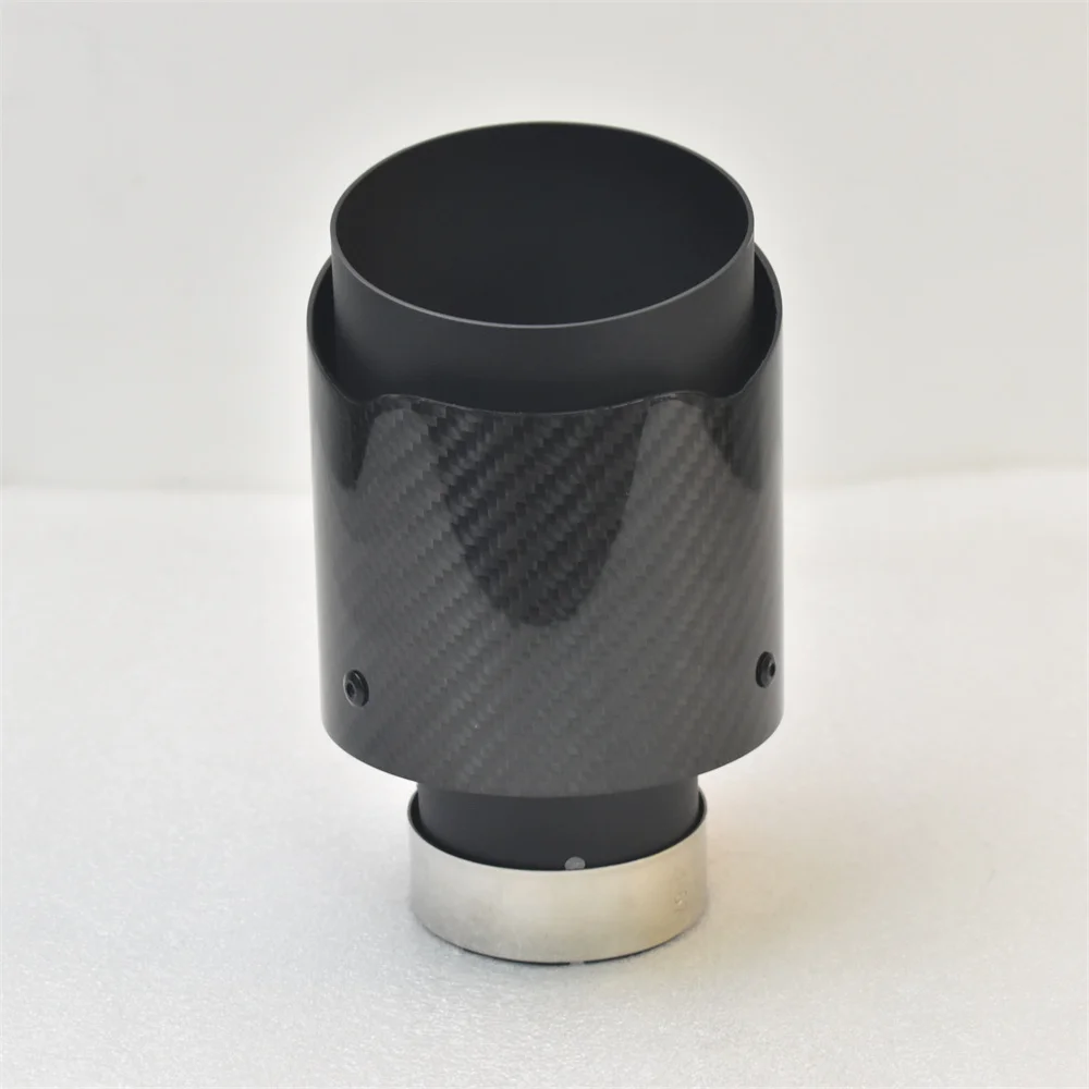Glossy Black Pipe Carbon FiberStainless steel Universal  Muffler Pipe For  -X5  323 car exhaust  micro tips  car accessories