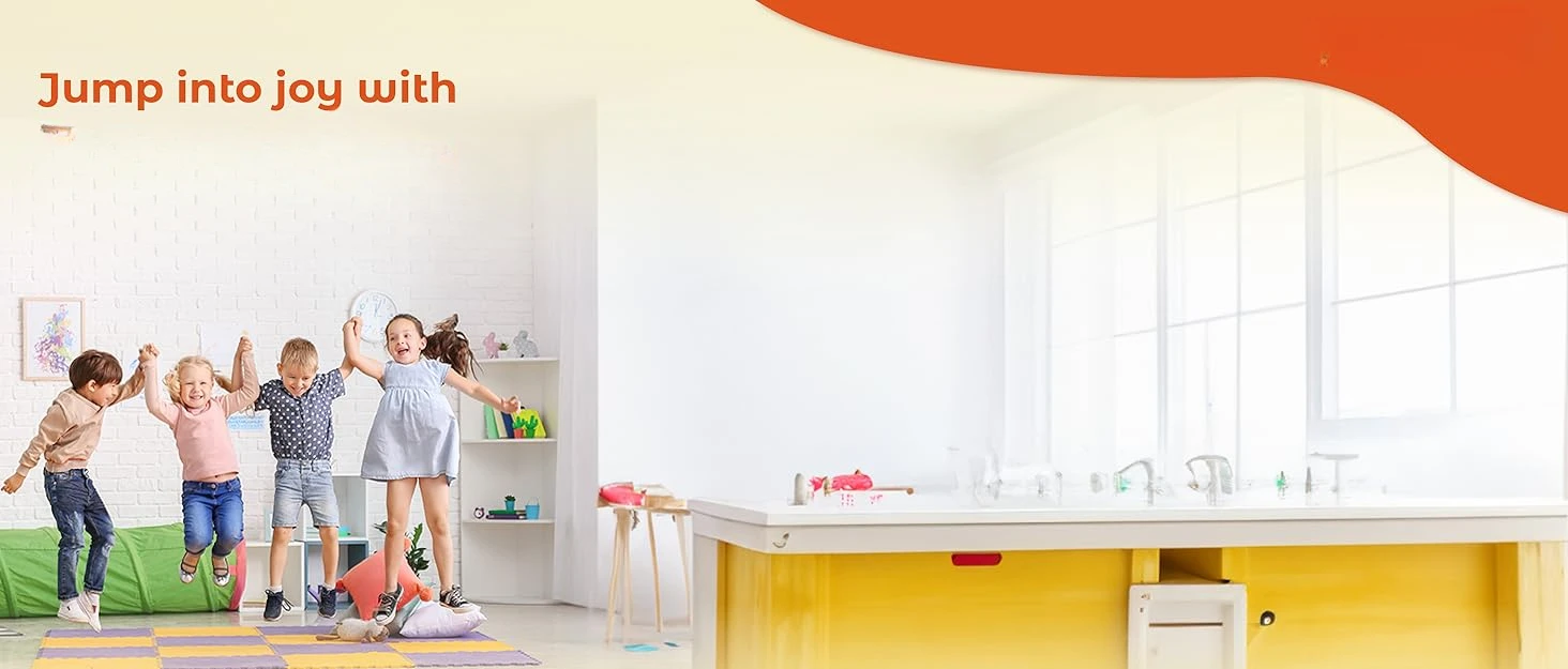 Description Picture 2 of item55” Toddler Trampoline Indoor & Outdoor Playset Ages 1-6, 5FT Kids Trampoline, Ultra Safe Mini Trampoline for Kids