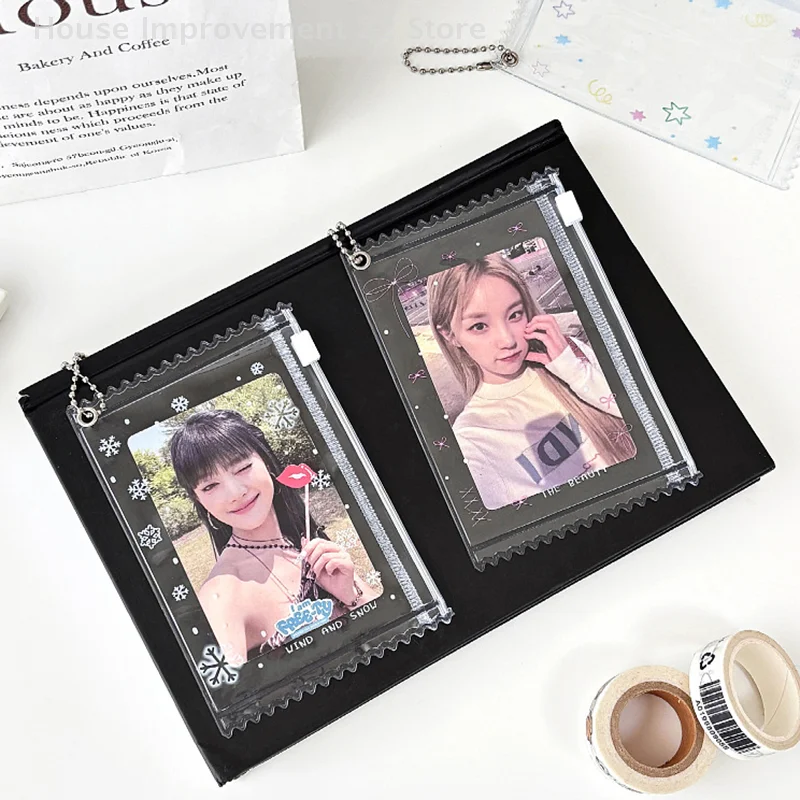 شفافة الحلو Photocard حامل لطيف بسيط عرض الصور حقيبة قلادة المعبود صور بطاقة الغطاء الواقي حامل بطاقة الموضة