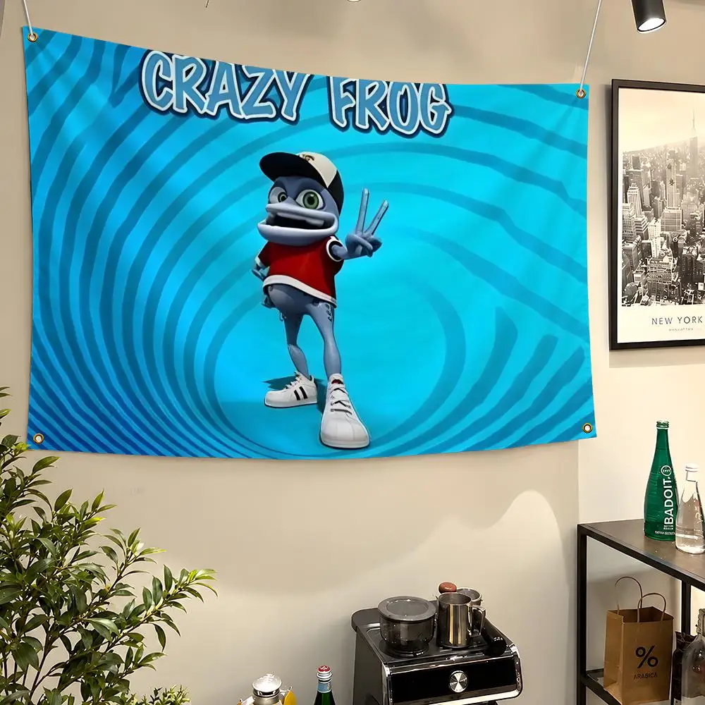 Flags Wall Hanging Character F Flag Banners Music For Crazy Axel Birthday Parties Outdoor Bedroom Dance Dorm Room Frog Decor