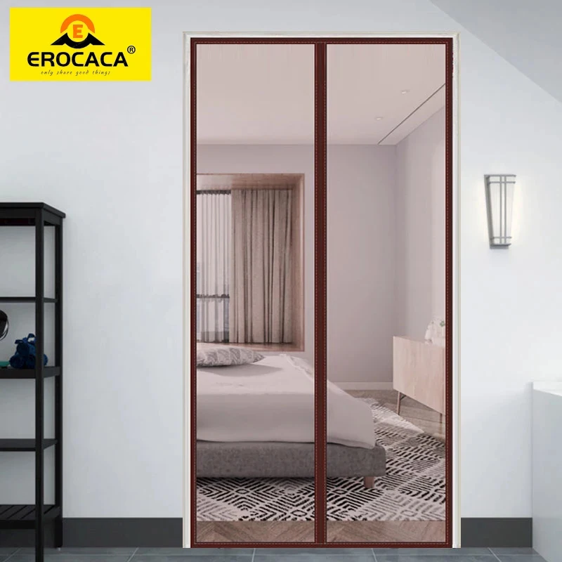 EROCACA Brown Magnetic mosquito net door curtain mosquito door screen automatically turn off the invisible mesh mosquito nets