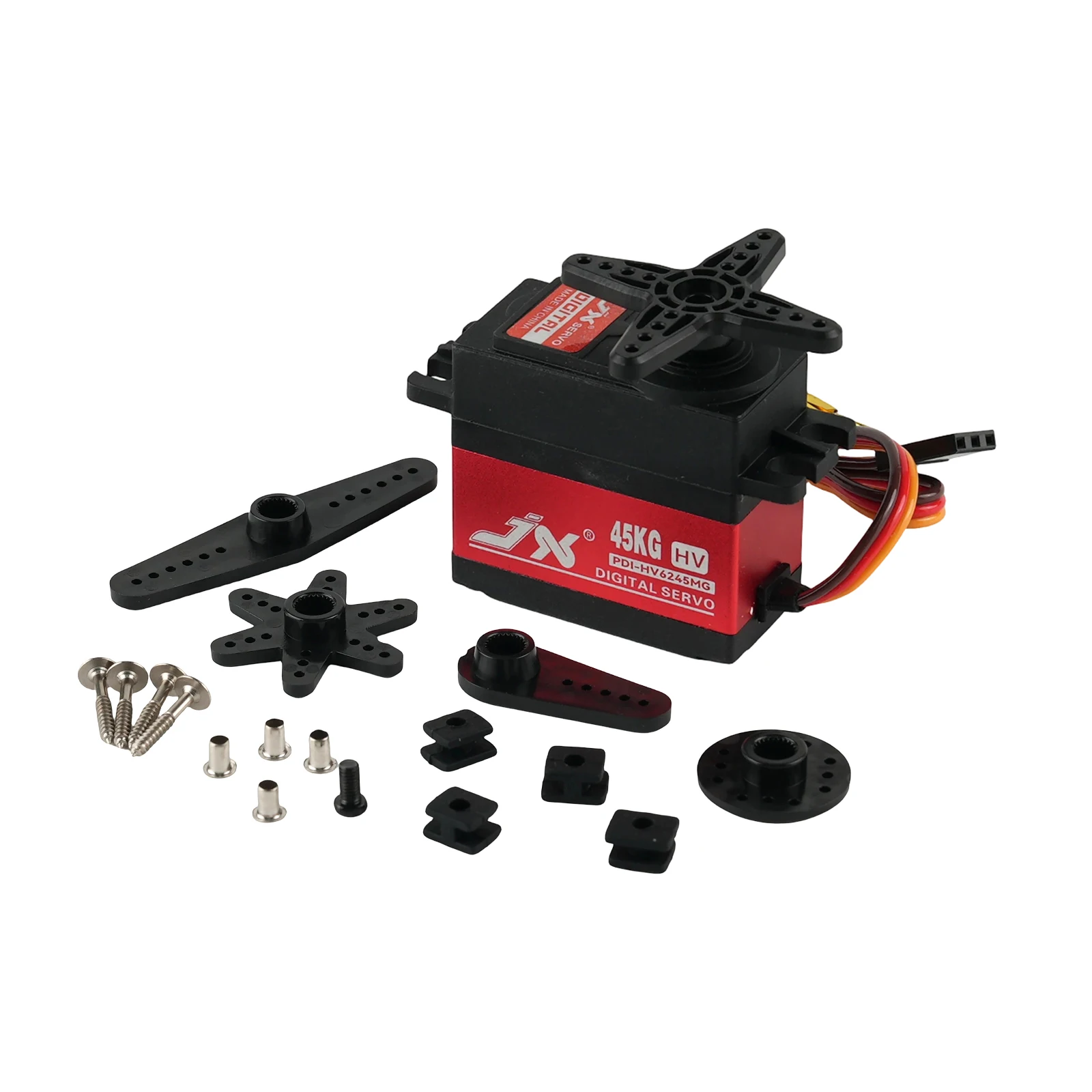 JXPDI-HV6245MG Servomotor Digital de alto Torque de 45KG 6-8,4 V engranaje de Metal para 1/8 1/10 RC coche Robot avión Drone avión pieza de juguete