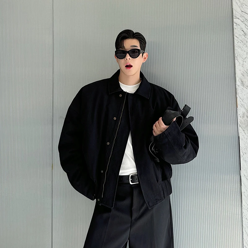 [OIMG] 24 Winter Design Detroit Washed Pure Canvas Silhouette Thickened Curved Knife Cotton Coat