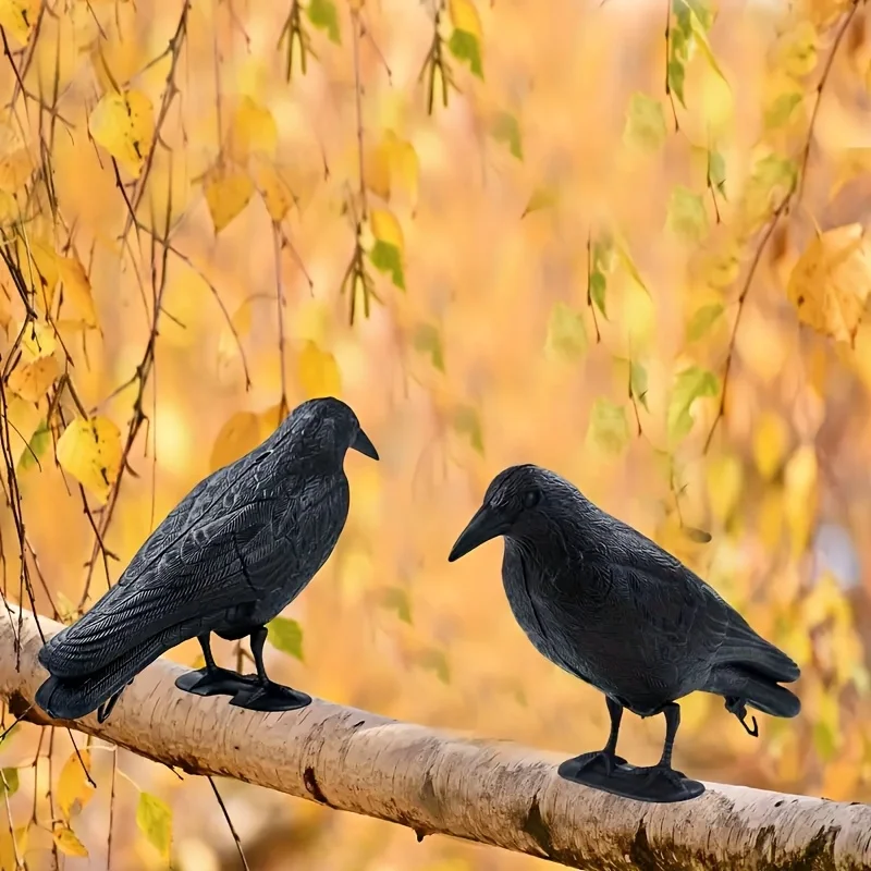 قطعة واحدة من شرك الغراب ثلاثي الأبعاد نابض بالحياة - تمثال الغراب الداخلي/الخارجي متعدد الاستخدامات للحديقة والفناء وديكور المنزل، محاكاة ثلاثية الأبعاد