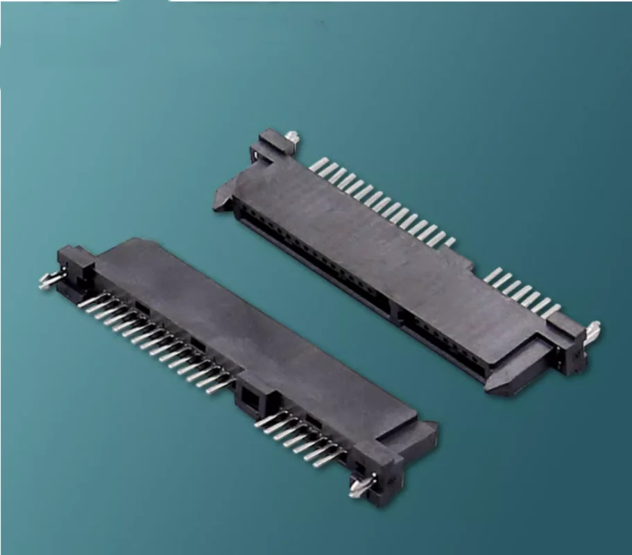 

10pcs SATA7P+15P female seat, long body, single row straight insert, 180 degree straight needle, harpoon fixed foot connector in