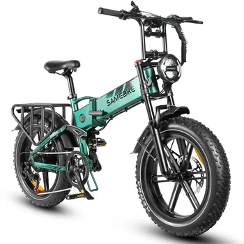 Image SAMEBIKE RS-A02PRO Electric Bike 1200W Motor 48V17AH 20*4.0 inch Fat Tire Folding Ebike Full Suspension Mountain Snow Bicycle