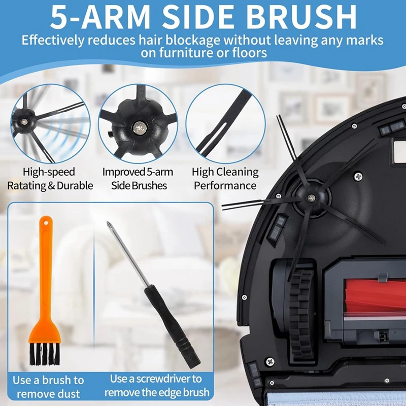 YCOC-For Roborock S7 Maxv Ultra S7 Pro Ultra جهاز آلي لتنظيف الأتربة فرشاة جانبية رئيسية فلتر Hepa ممسحة قماش أكياس الغبار الملحقات