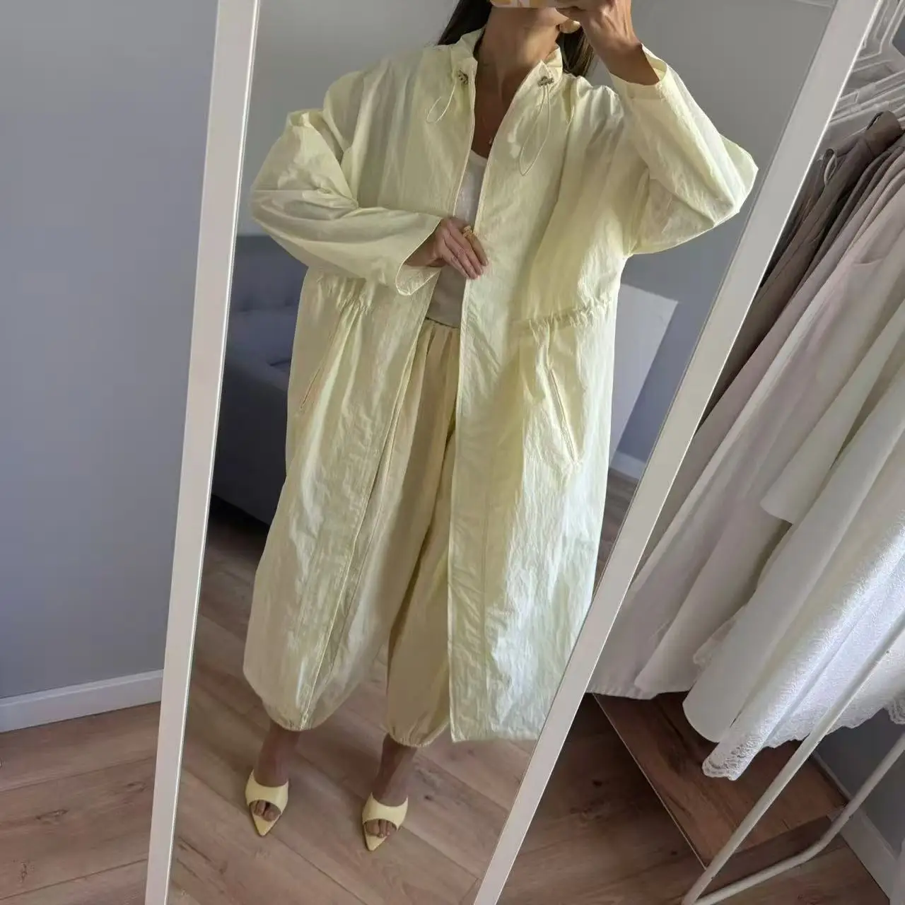 2025 Women Fashion Fall / Autumn  trench coat Female outerwear blue Khaki