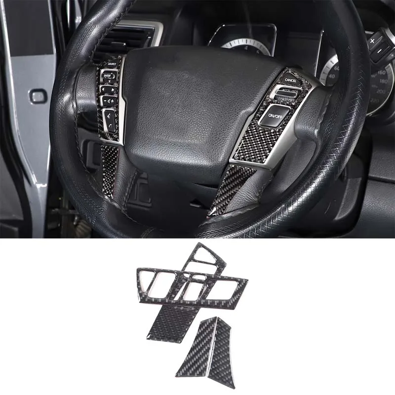 

For Nissan Titan 2016-2023 Soft Carbon Fiber Car Steering Wheel Buttons Frame Trim Sticker Accessories