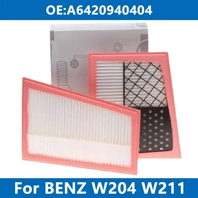 

2Pcs Car Air Filter Cleaner Element A6420940404 For W204 W211 W221 C320 C350 E280 S320 CLS GLK ML Engine Intake