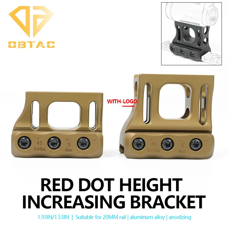 Tactical 1.53/1.93 Inch Red Dot Sight Scope Heighten Mount SP Metal Magnifier Optics Mount Universal AR15 Accessories 20MM Rail