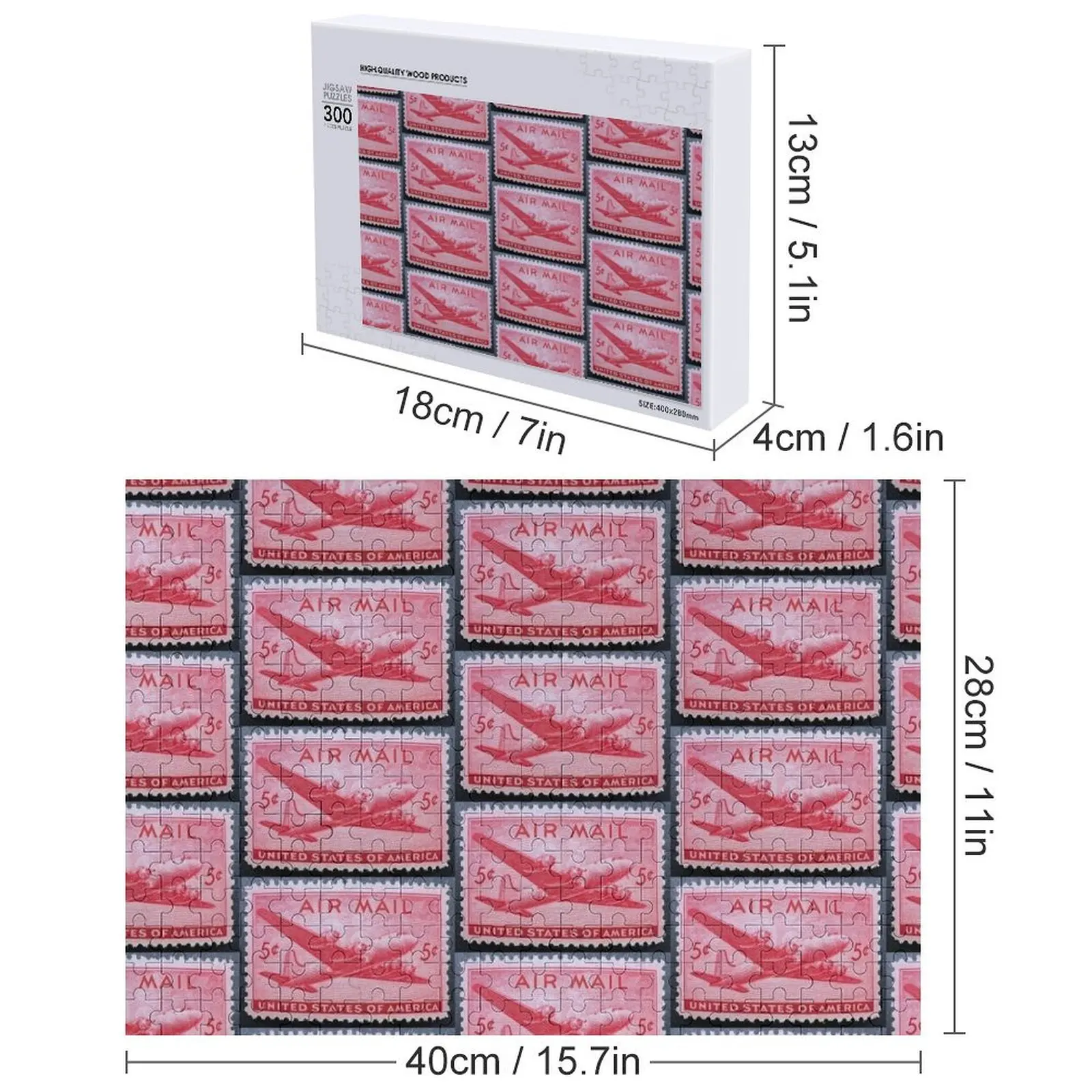 البريد الجوي طائرة خمر ختم البريد بازل قطع خشبية الحيوان اسم خشبي مخصص الاطفال هدية لغز
