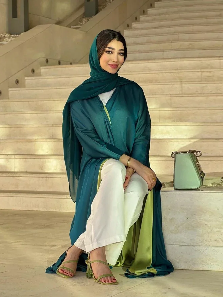 Autumn Muslim Dress Abaya for Women Chiffon Abayas Ramadan Long Dresses Woman Kimono Robe Moroccan Caftan Vestidos 2025