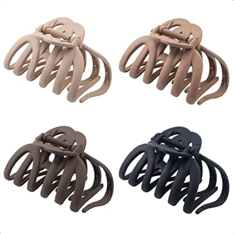 

4 Pieces 3.5'' Large Octopus Claw Clips for Thick Long Hair Big Hair Clips for Women Strong Hold Hair Claw Clips Matte Nonslip