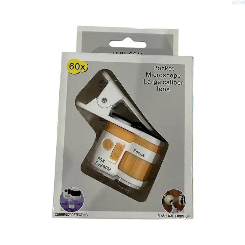 23GA Pocket Size Clip On Mini Microscope Magnifier For Kids Science Exploration Tool