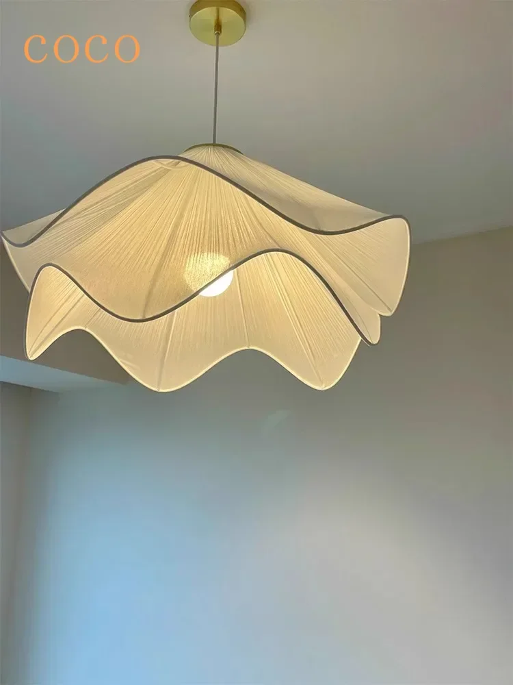 

Modern Fabric Flowers LED Pendant Lights Bedroom Home Decor Ceiling Chandeliers Lighting Lustre Design Hanging Lamps Fixtures