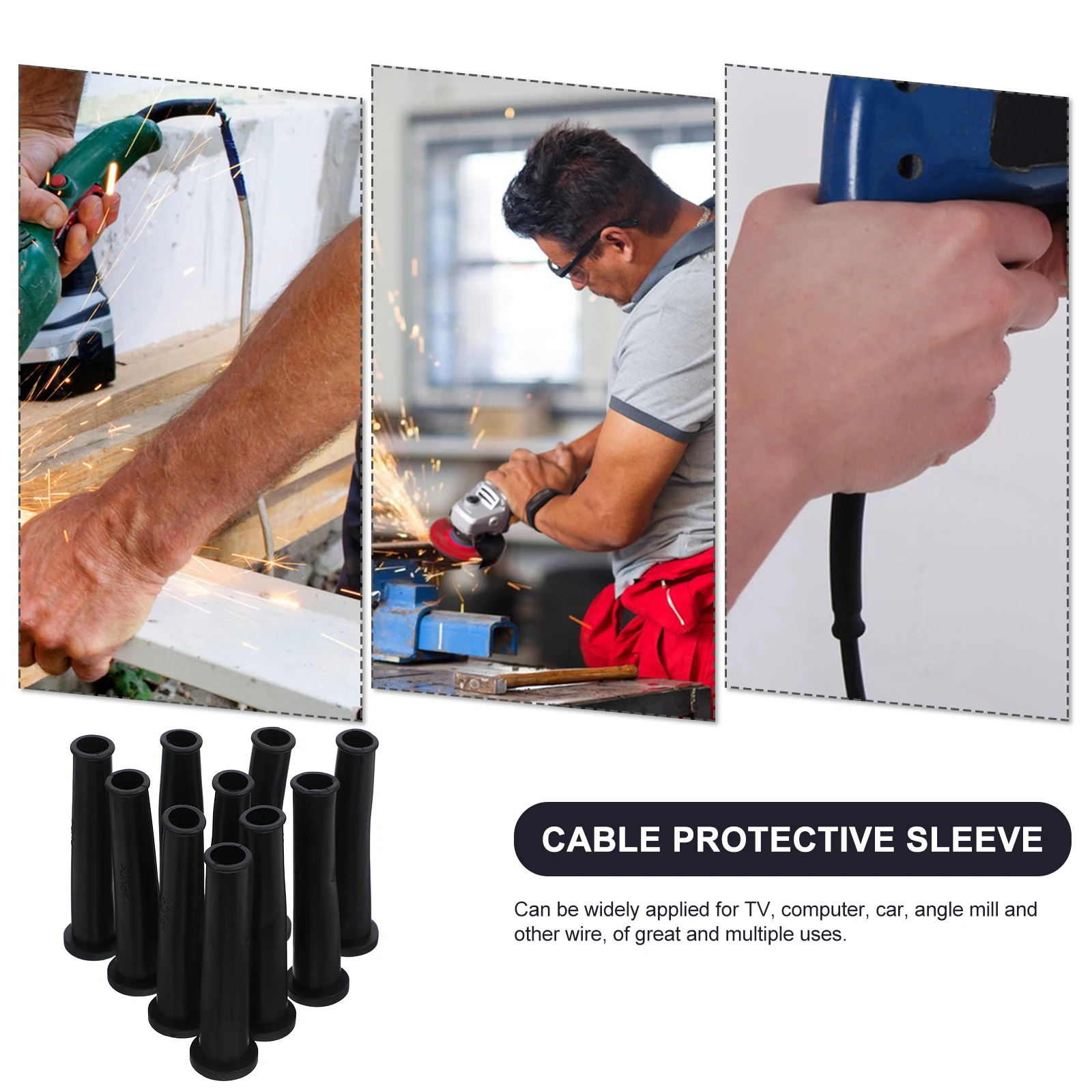 

20pcs Power Cord Sleeve Protector Wire Protective Sleeve Covers Cable Management Rubber Electric Tools Accessories