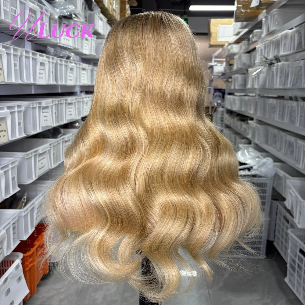 Uluck شعر مستعار مموج 13x6 الدانتيل الباروكات الأمامية الرماد العسل شقراء الملونة البرازيلي خصلات الشعر المستعار الإنسان جاهزة لارتداء للنساء البيض