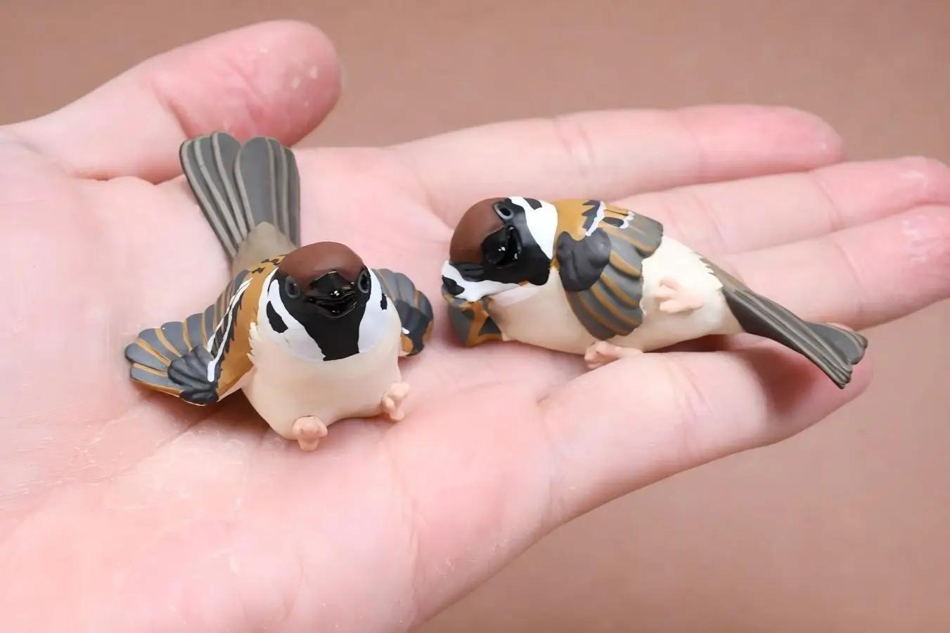 Original capsule toys cute kawaii Lazy Sparrow The Bird's Holiday resting sitting animal desk ornaments gacha gifts figure view 3