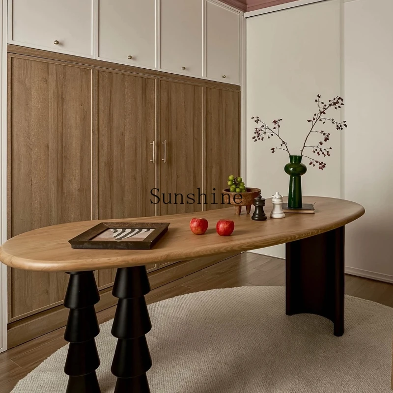 Medieval style solid wood desk household special-shaped color matching modern simple writing desk