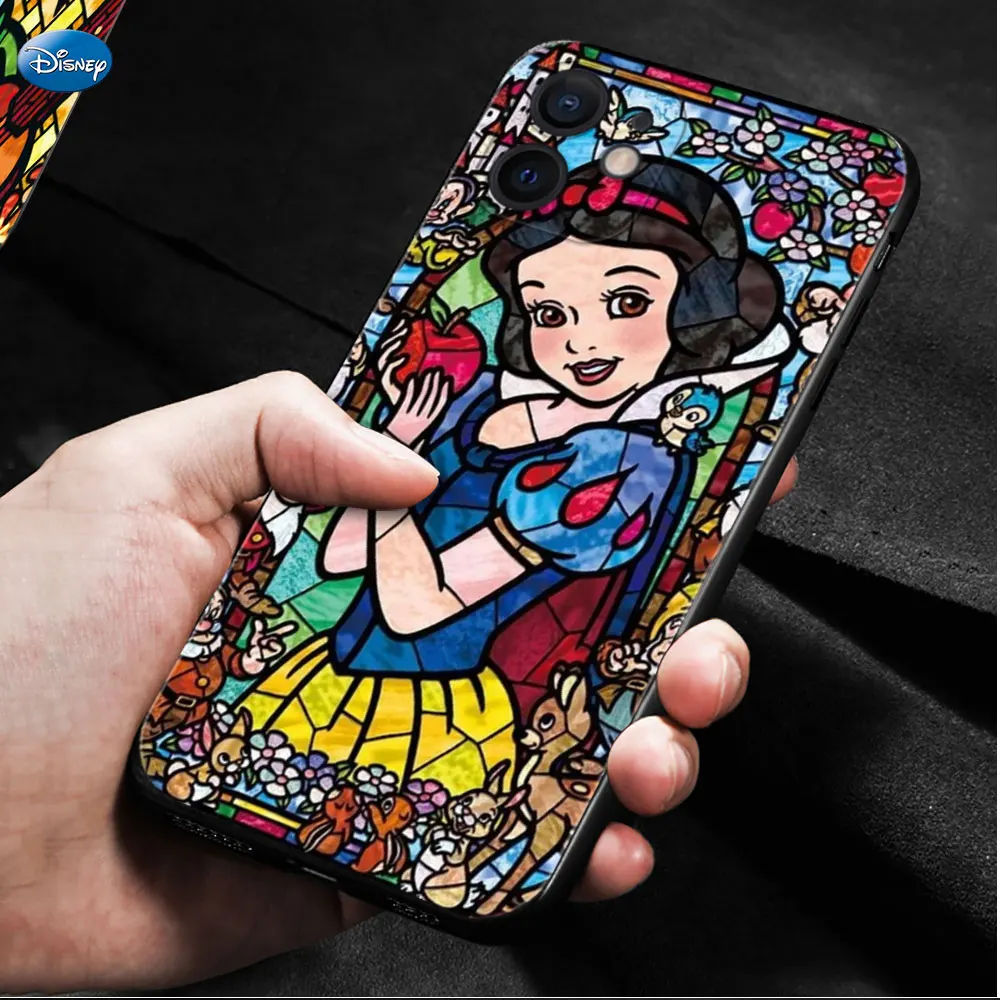 For Apple iPhone 14 X 12 Pro Max XS XR 8 11 Plus 13 14 Phone Case Mickey MouPrincess Art Luxury