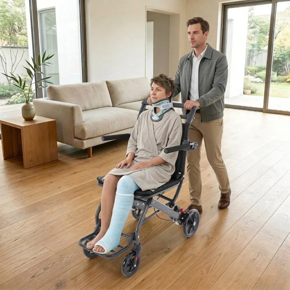 

Складная транспортная инвалидная коляска, портативная дорожная инвалидная коляска, складная транспортная инвалидная коляска с сумкой для хранения для прогулок и поездок