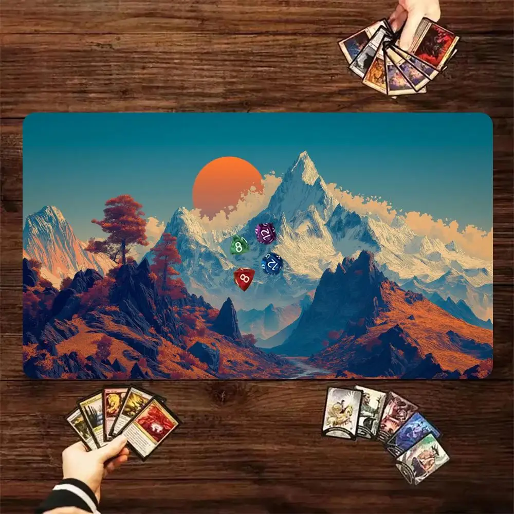 Large TCG Card Gaming Mouse Pad Nature Print  Scenery Rubber Desk Mat For PC Office Game Table Decor Non-slip Lock Edge Play Mat