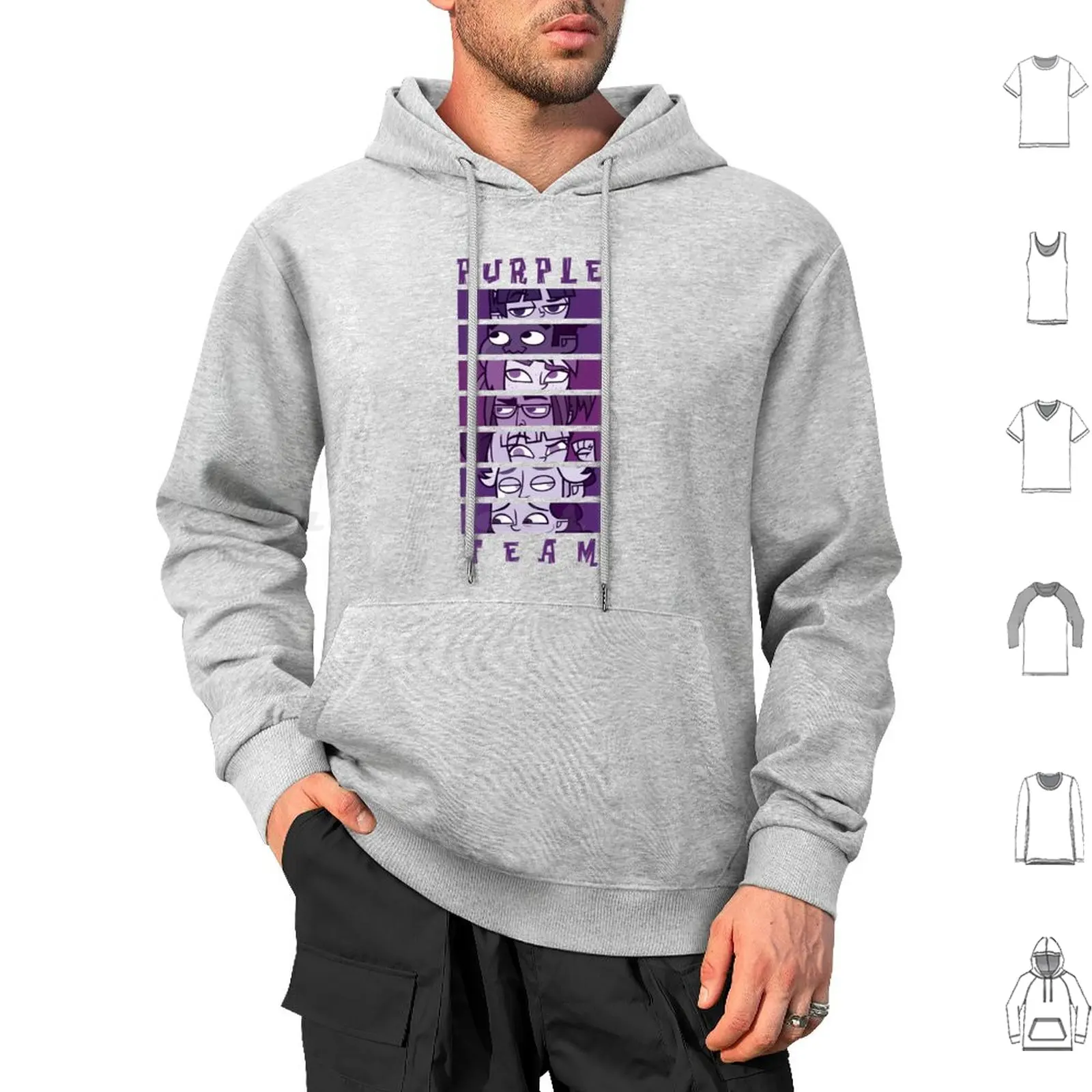 Adventure Camp-Purple Team Hoodies Long Sleeve Adventure Camp Odd Nation Cartoons Alec Aiden Ellie Jake Jensen Derek