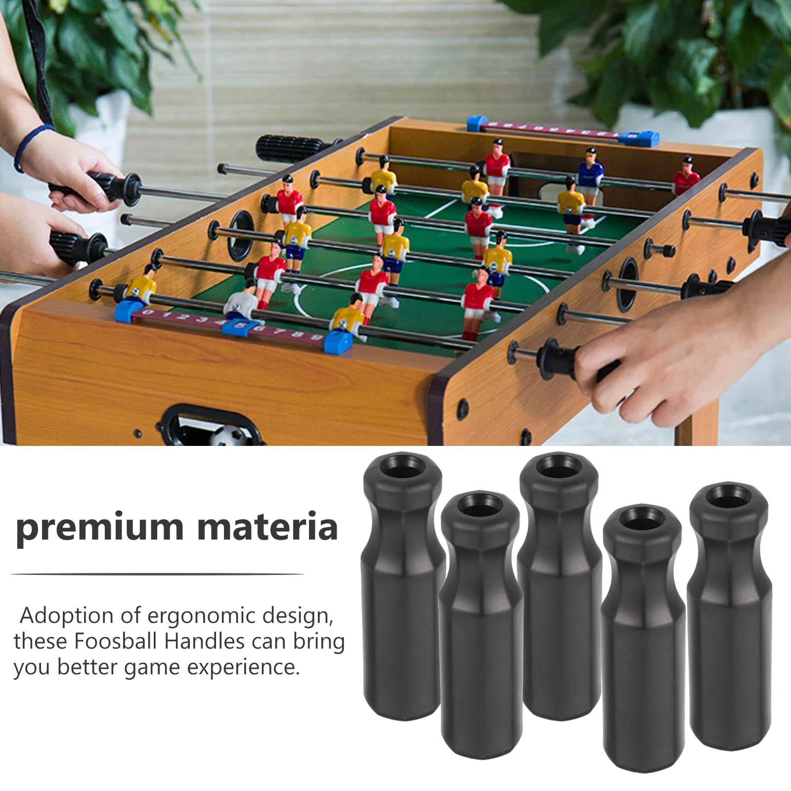 

8 Pcs Handles Football Machine Foosball Tables Grips Parts Fooseball Replacement Black Child