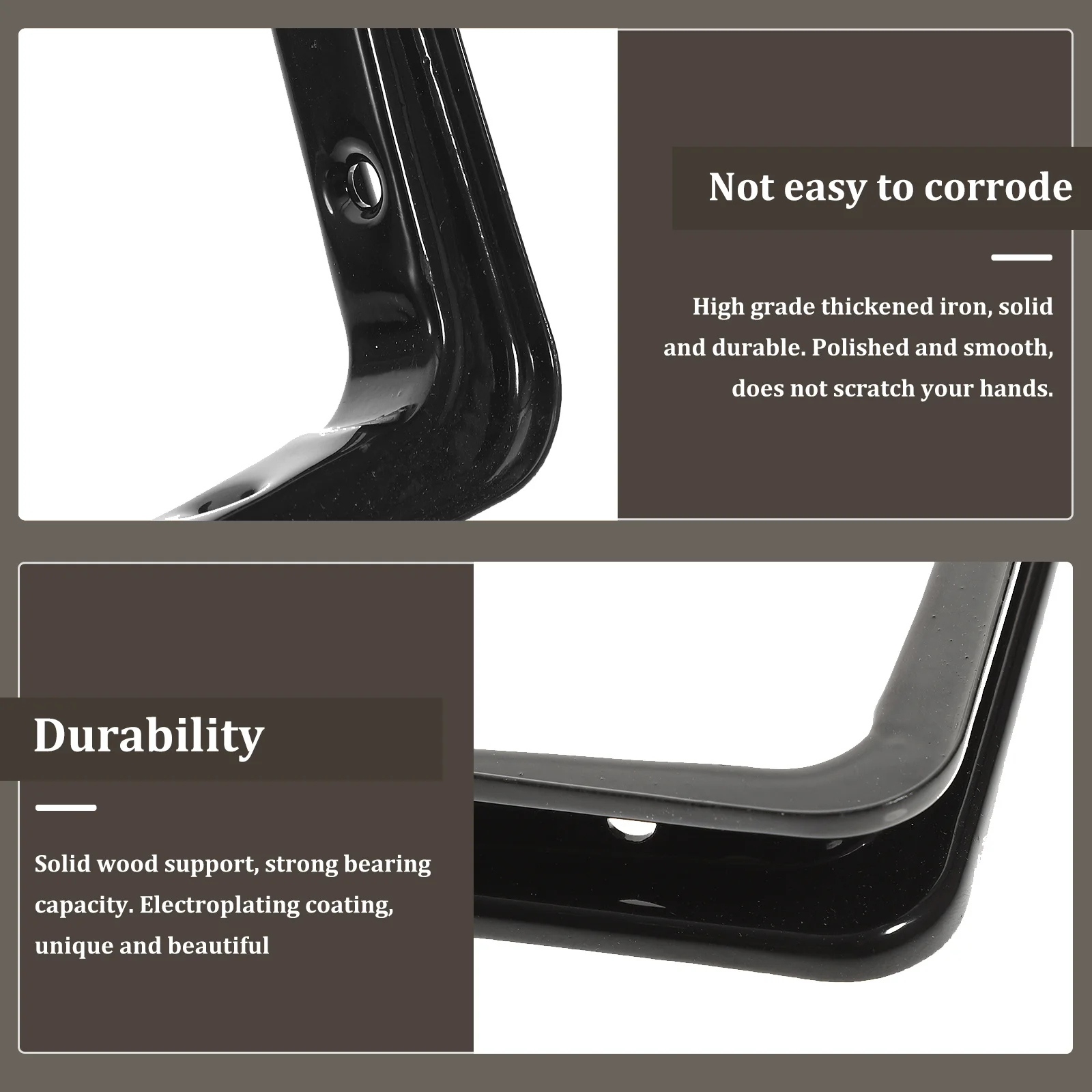 

3Pcs Floating Shelf Brackets High Durability Thickened Iron Wall Mounted Support Heavy Duty DIY Wall Shelf Bracket for Kitchen