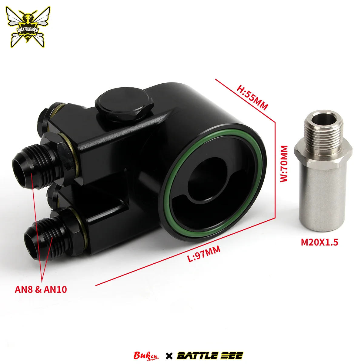 Engine Radiator Adapter Oil Cooler Filter For Honda Civic 10th Gen 1.5T Alloy CNC Sandwich Plate Thermostat Adaptor BB-OFA-010