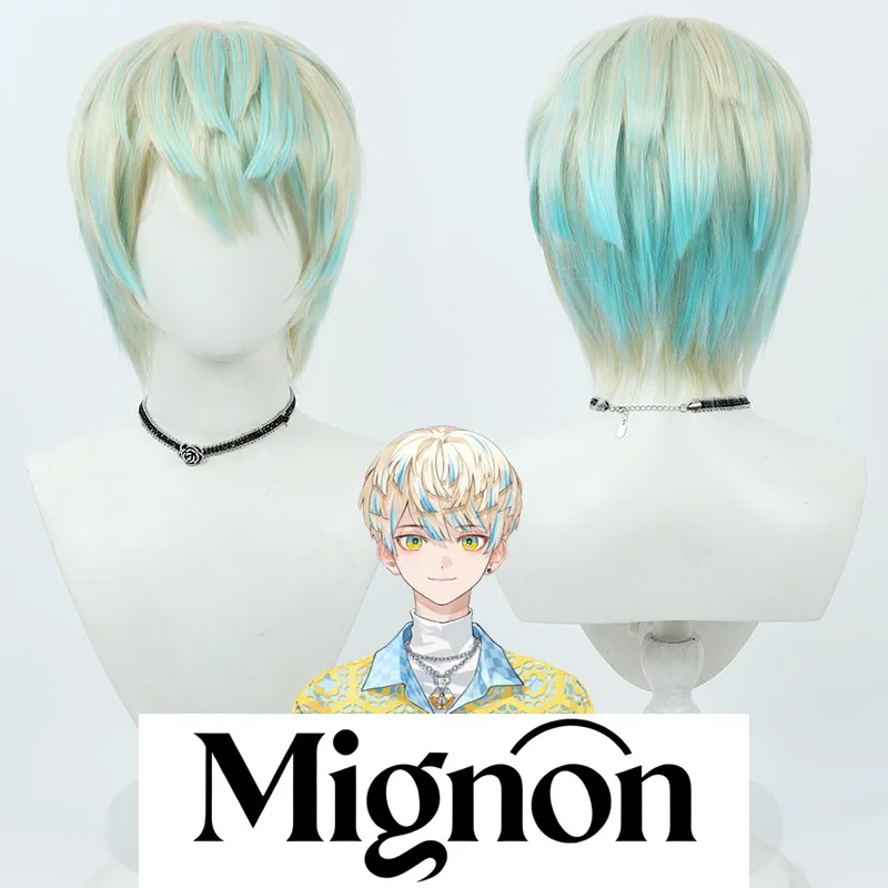 

Nijisanji VTuber Hachi Mai Nari cosplay wig multi-color highlights teased roots Halloween gift