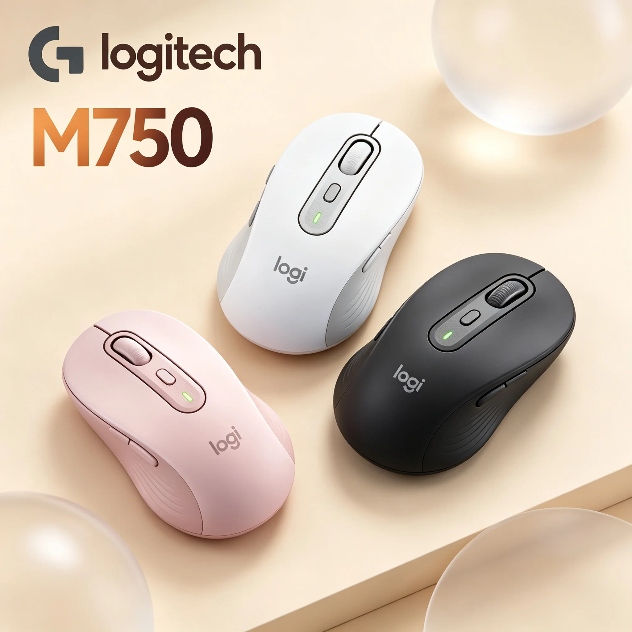 Daily Productivity Logitech M750 Office Wireless Mice,Adjustable 400‑4000 DPI Sensitivity,Contoured Grip 6‑Buttons For Chromeboo