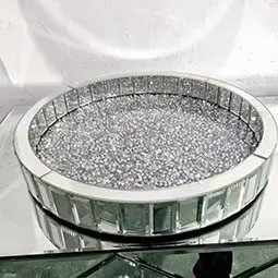 Mirror glass pink diamond modern simple decorative storage tray