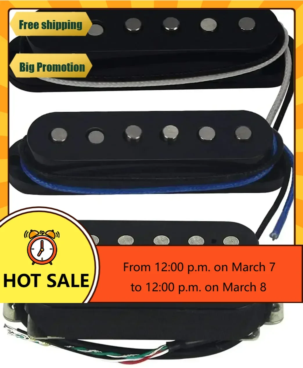 

Q-X Music Store - Guitar Pickups Vintage Alnico 5 Electric Guitar Neck/Middle/Bridge Pickups Single Coil/Humbucker Pickup Set