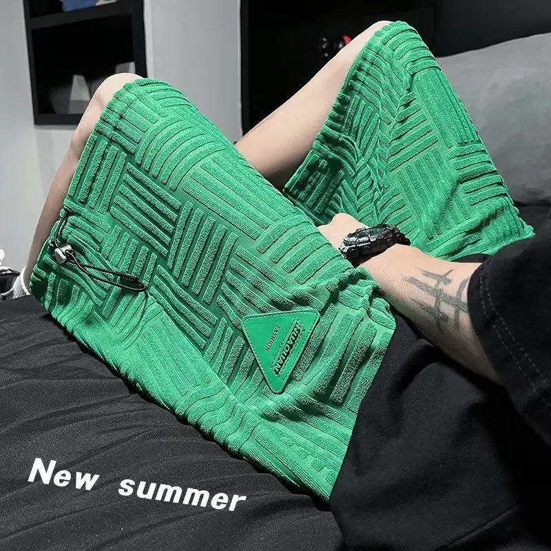 Green High-end Casual Sports Shorts for Men in Summer Thin American Design Niche Trend Shorts