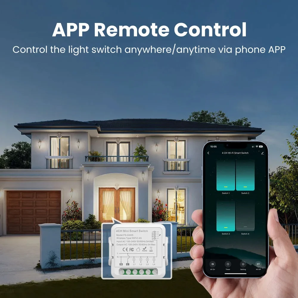 2 Gang Tuya Smart WiFi/ZigBee Light Switch 16A 2-way Control Mini Smart Breaker Smart Life Control Via Alexa Google Home Yandex