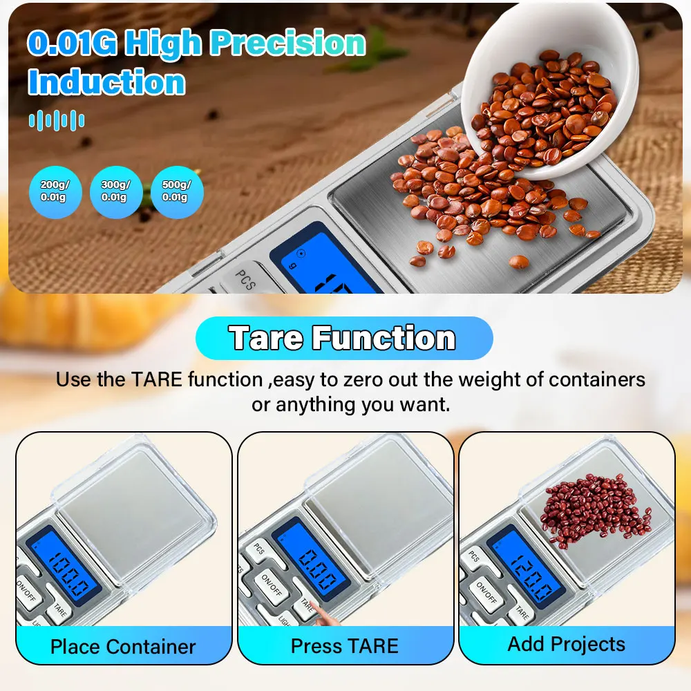 Mini High Precision Scale Electronic Weight Scale Digital Balance Scale Pocket Jewelry Diamond weighing scales For Kitchen