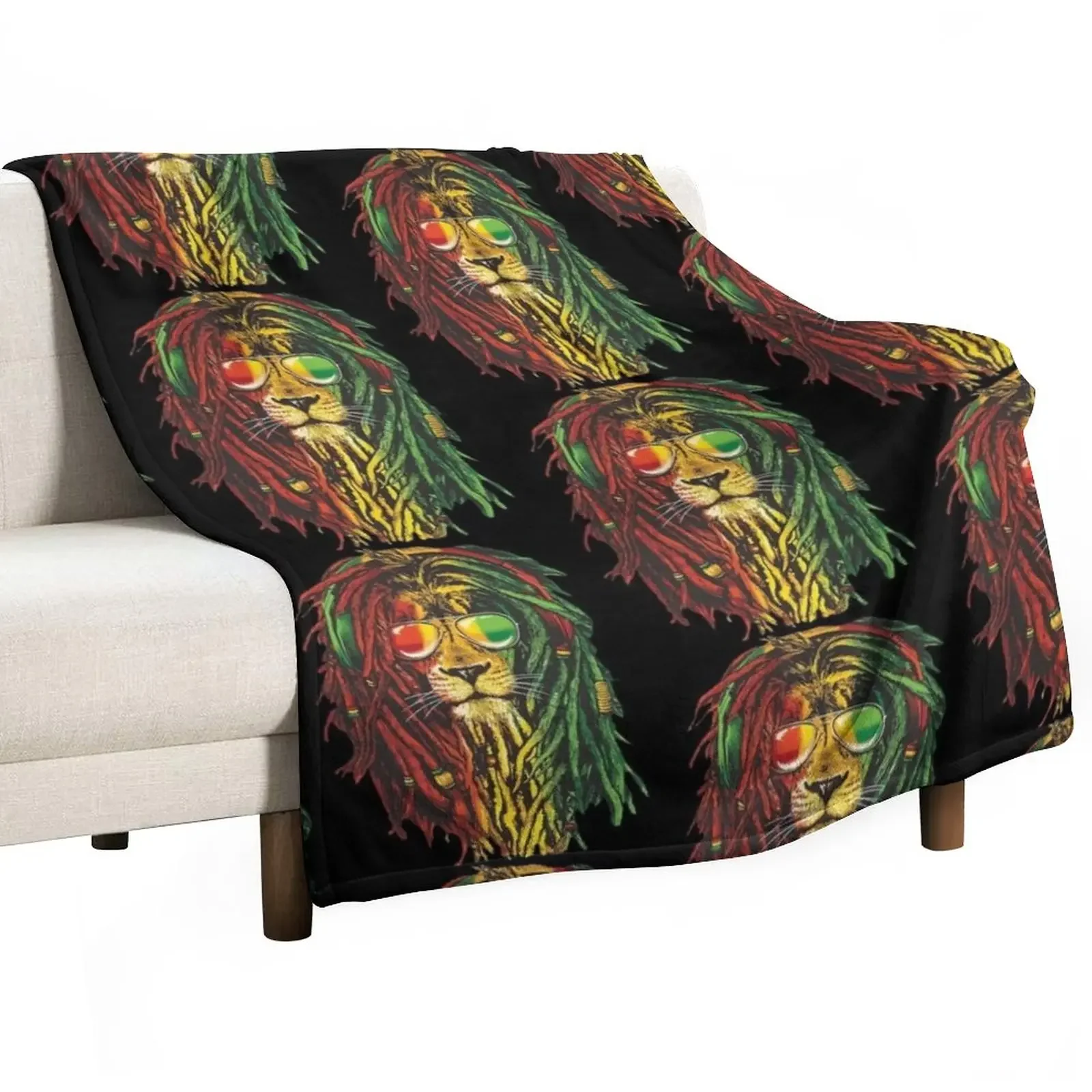 Rastafari Lion Reggae Lover Throw Blanket Bed Large heavy to sleep Blankets