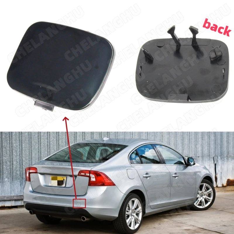 1Pc Rear Bumper Trailer Cover For Volvo S60 2011 2012 2013 2014 Tow Eye Cover Hook Cap Auto Accessories 39802591